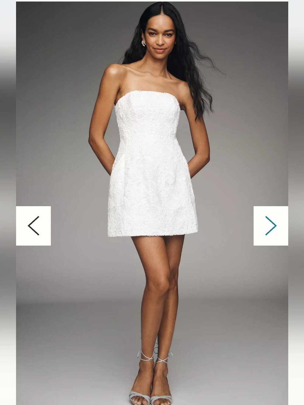 Bardot Karoline Strapless White Lace Mini Dress